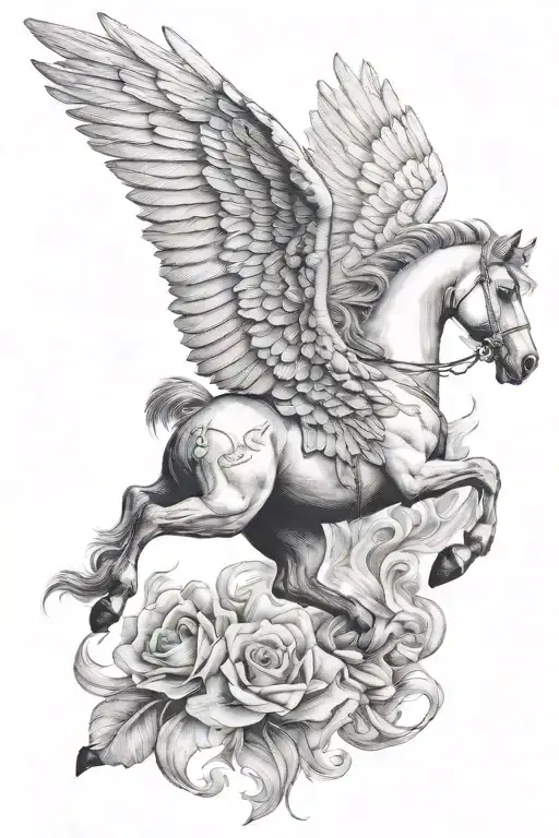 pegasus tattoo on inner forearm tattoo design idea