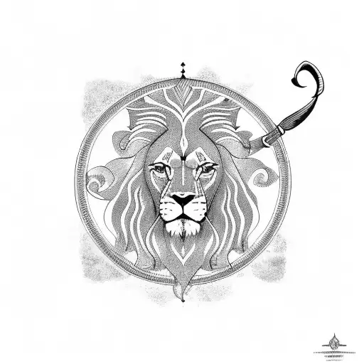 arabic prayer in lion's claw  tattoo design idea