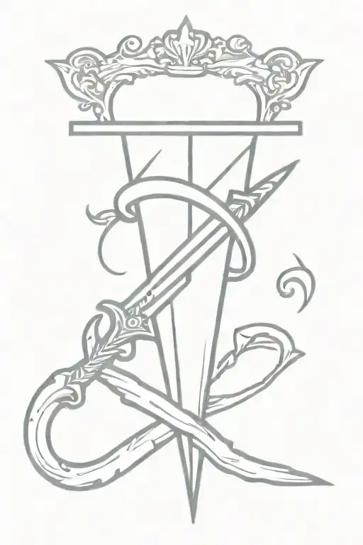 Dagger stabbing a heart symbolising my hardship with my own emotions. i struggle with being cold and shy tattoo design idea