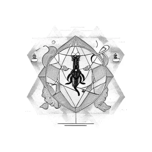 astrology with Capricorn, Aries and cancer tattoo design idea