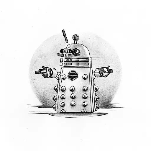 Wu Tang Clan Logo with a Dalek theme tattoo design idea