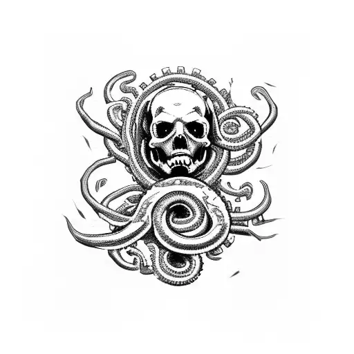 full skeeve skull, Kraken, Snake, Mechanical gears, some Poppies, A Kingfisher, Drumsticks, Casino chips and a Semicolon tattoo design idea