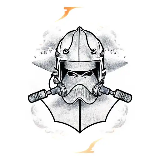 firefighter samurai  tattoo design idea