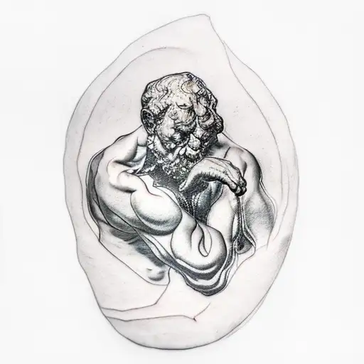 Rodin's The Thinker, history, sorrow tattoo design idea