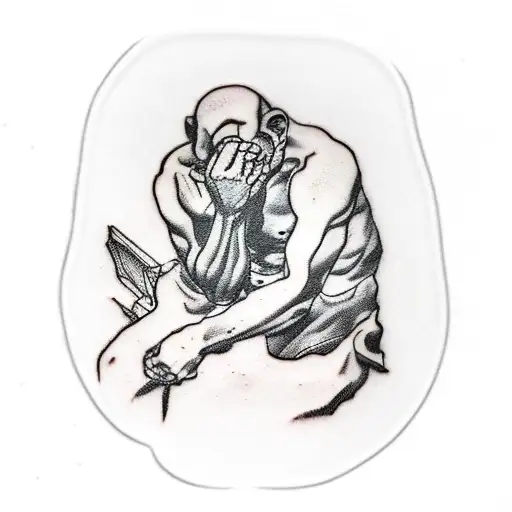 Rodin's The Thinker, history, sorrow tattoo design idea