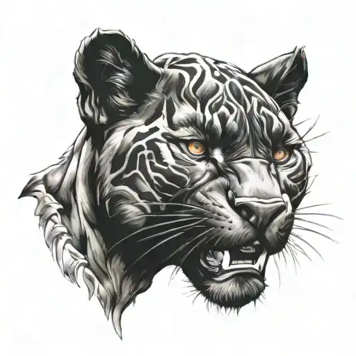 black panther tattoo design idea