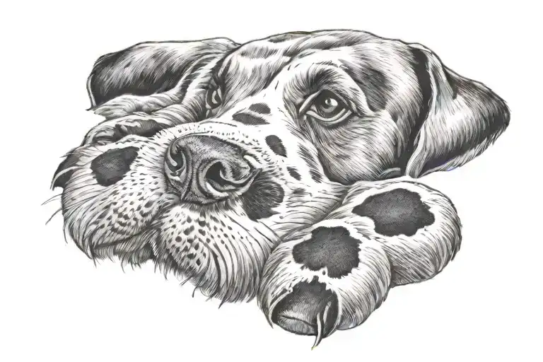 Beagle Dog Paw Print tattoo design idea