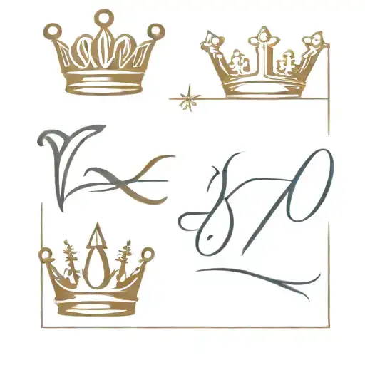 letter V and letter L with a crown made tattoo design idea
