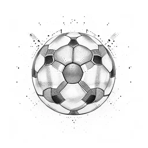 An artist palette with soccer ball colors tattoo design idea