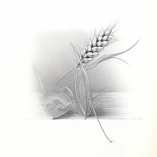 wheat with the word "re'ut" and the date may 26, 1975 tattoo design idea