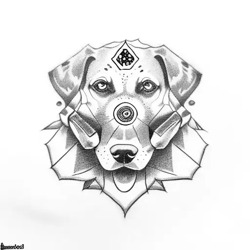 dog with sharingan tattoo design idea