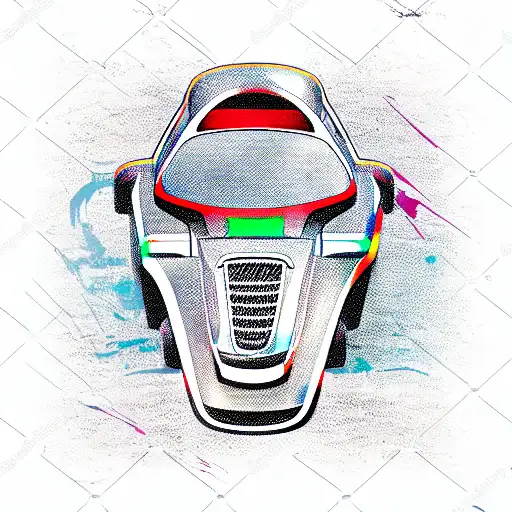 thug city sportcar tattoo design idea