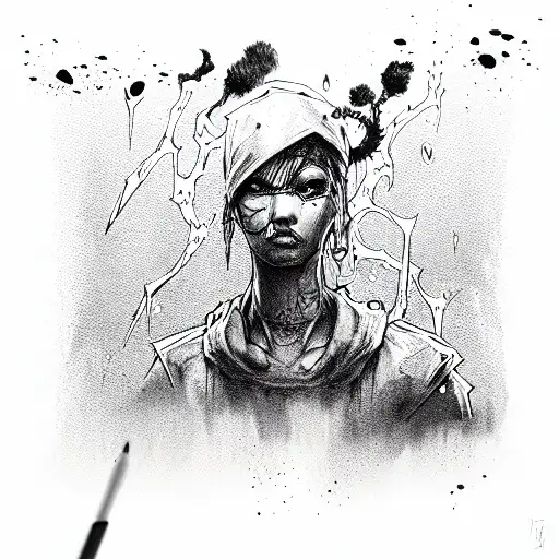 thug dangerous tattoo design idea