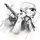 thug dangerous tattoo design idea