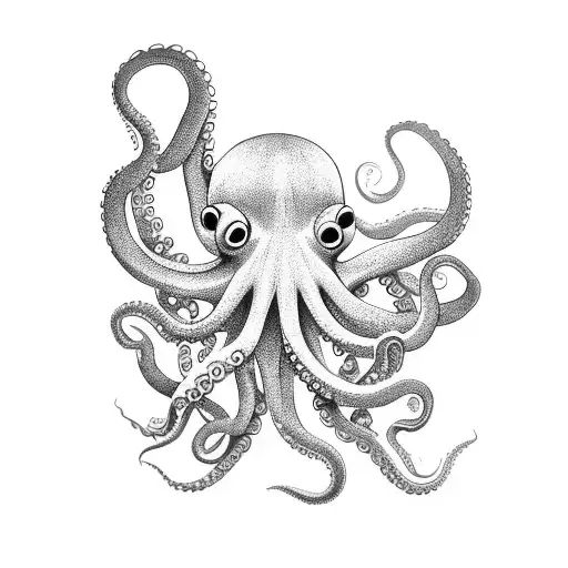 octopus with turtle tattoo design idea