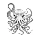 octopus with turtle tattoo design idea