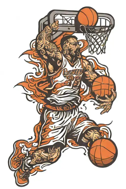 basketball hoop tattoo design idea