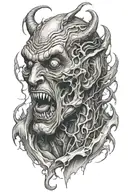 Demon in Agony Emotions: Sadness tattoo design idea