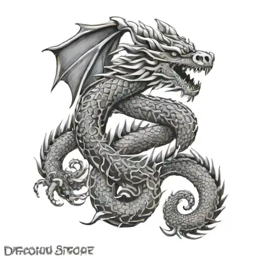 dragon vs Quetzalcoatl tattoo design idea