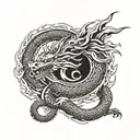 dragon vs Quetzalcoatl tattoo design idea