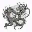 dragon vs Quetzalcoatl tattoo design idea