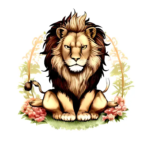 love honesty wisdom lion animal tattoo design idea