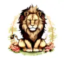 love honesty wisdom lion animal tattoo design idea