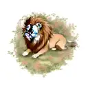 love honesty wisdom lion animal tattoo design idea