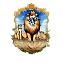 love honesty wisdom lion animal tattoo design idea