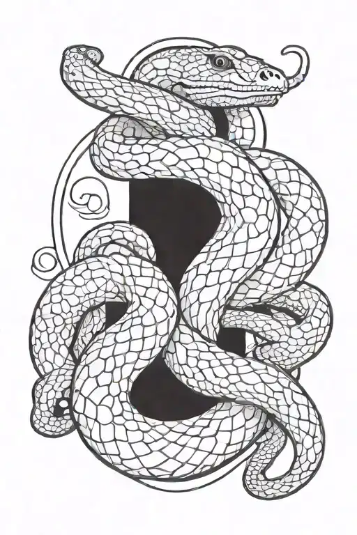 a half sleeve with a snake and a Gemini sign    tattoo design idea