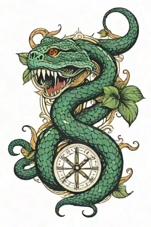 a have sleeve with a snake and a Gemini sign that has writing that makes the sign "Do not be anxious about anything, but tattoo design idea