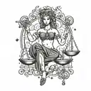 cool libra between the lower bobs part of the body for women   tattoo design idea