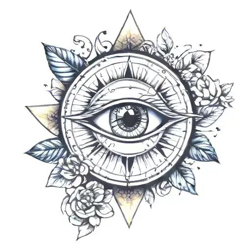 an arm tattoo with canary, 3rd eye, spiritual things, space, science, nature and love tattoo design idea