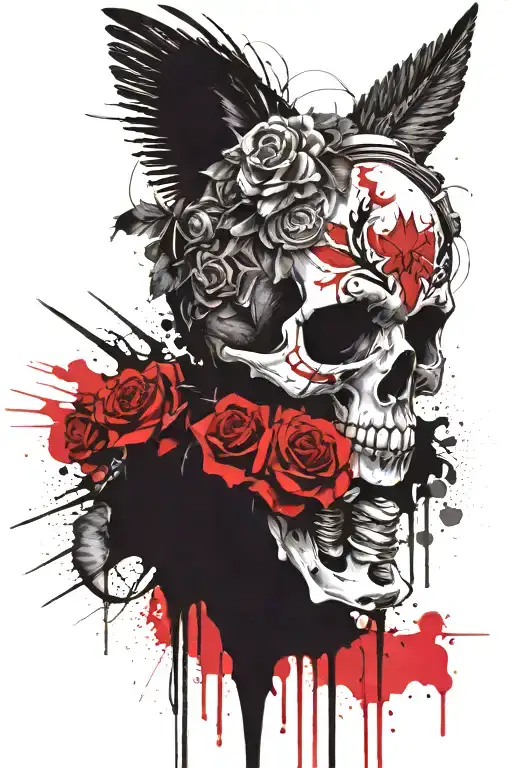 stoner metal rock punk inspired featuring a mexican inspired skull tattoo design idea