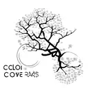 Create a minimalist tattoo of a Japanese cherry blossom tree with the names Chloe and Caleo integrated into the branches tattoo design idea