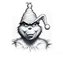 grinch holding tomato with scooby do and shaggy tattoo design idea