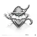 grinch holding tomato with scooby do and shaggy tattoo design idea