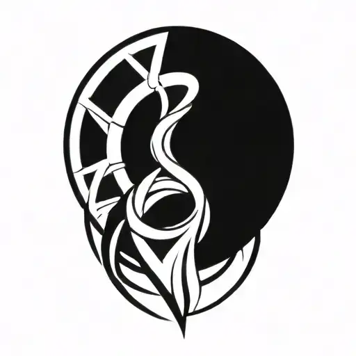 wisdom and light symbol intertwined tattoo design idea