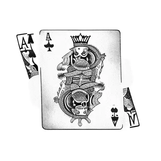 A deck of cards featuring Lovecraftian-inspired illustrations, with Isaac Clarke as the King of Spades tattoo design idea