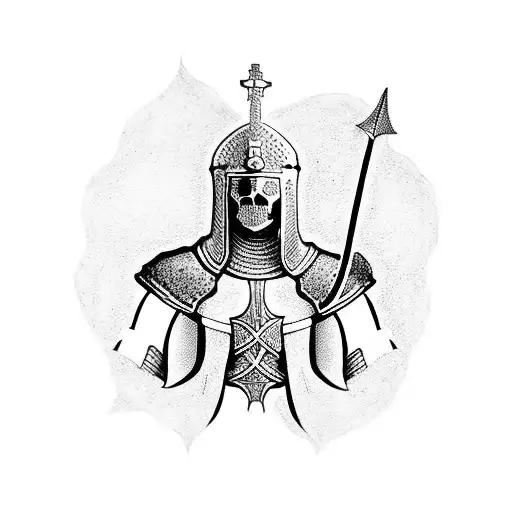 Medieval Knight, Death Themed,  tattoo design idea