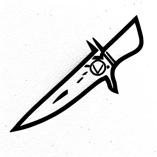 minimal lamborghini with dagger tattoo design idea