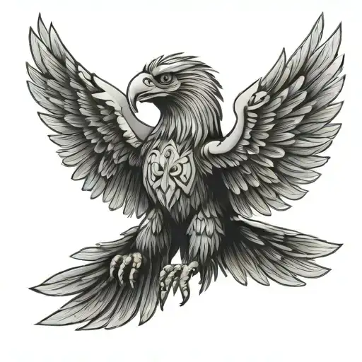 the Byzantine eagle. The Byzantine eagle is a symbol of the Russian Empire and one of the symbols of the Cossacks.  tattoo design idea
