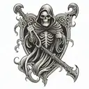 Grim Reaper Sacred Heart tattoo design idea