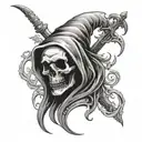 Grim Reaper Sacred Heart tattoo design idea