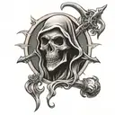 Grim Reaper Sacred Heart tattoo design idea