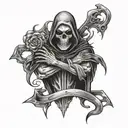 Grim Reaper Sacred Heart tattoo design idea