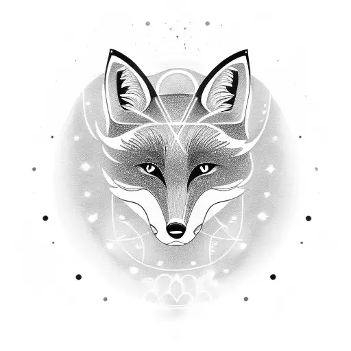 A fox surrounded by a halo of light symbolizing the importance of family bonds tattoo design idea