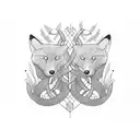 A family tree intertwined with foxes representing unity and strength tattoo design idea