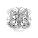 A family tree intertwined with foxes representing unity and strength tattoo design idea