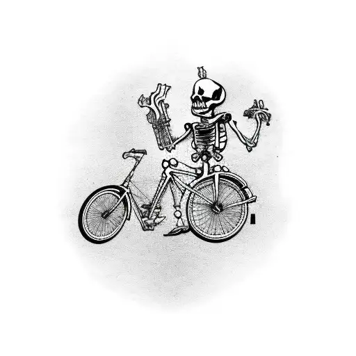 Tattoo art design of skull bike rider collection Vector Image
